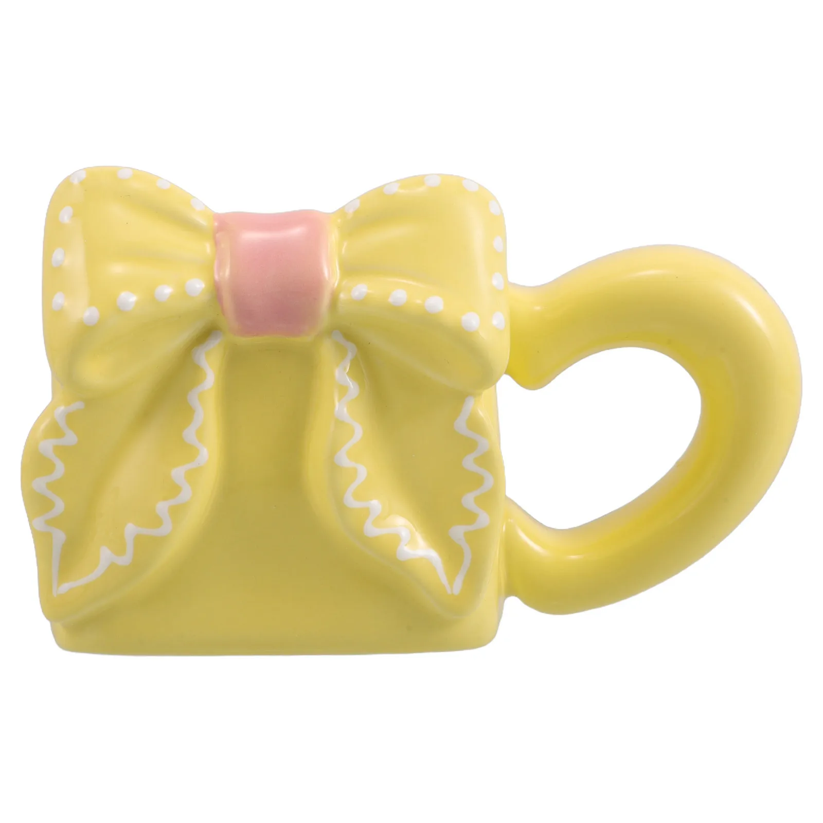 

Ceramic Tea Cup Coffee Mug Cups Porcelain with Ribbon Bowknot Mugs Drinking China