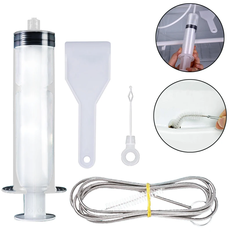 5Pcs/Set Refrigerator Drain Hole Clog Remover Dredge Cleaning Tools Fridge Hole Brush Water Outlet Cleaner for Household Clean