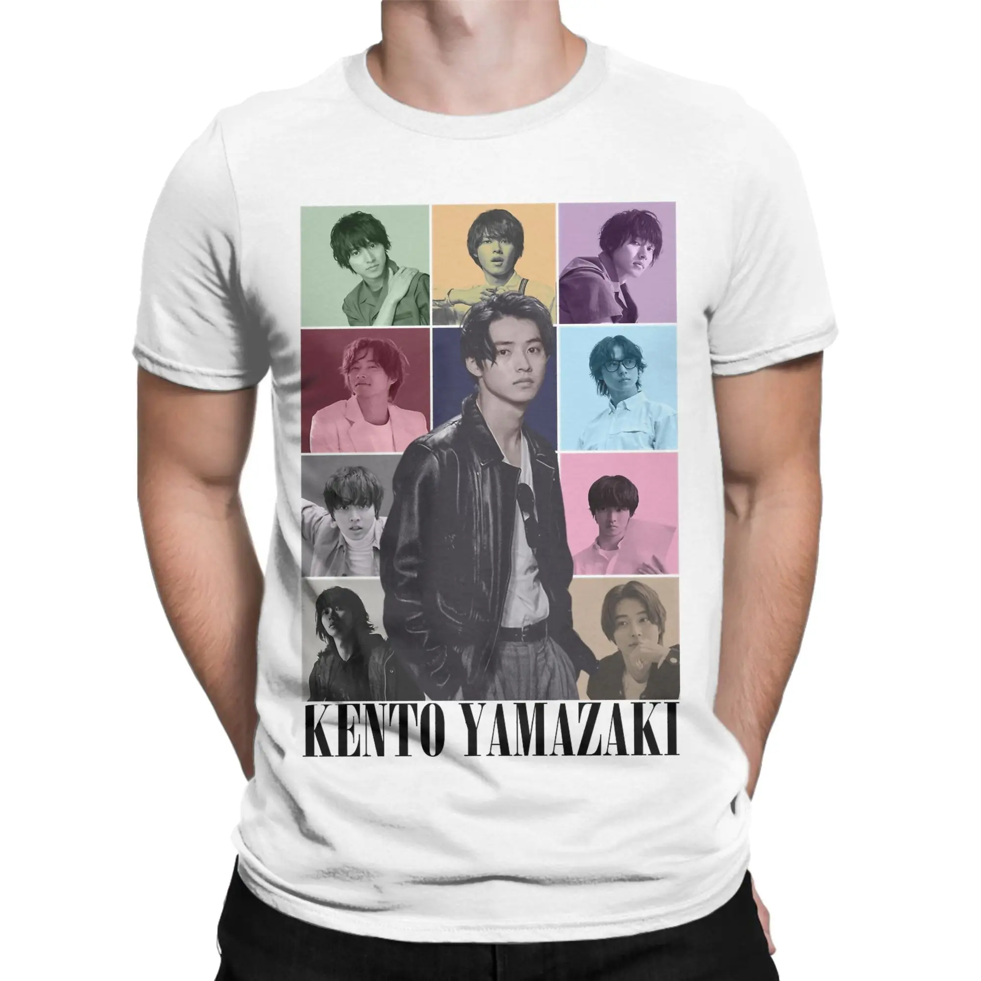 Men's Kento Yamazaki T Shirts  Cotton Tops Vintage Short Sleeve Round Collar Tee Shirt Plus Size T-Shirt