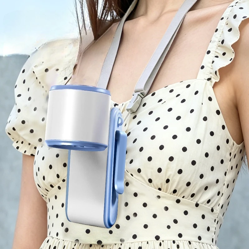 Portable Air Cooling Turbo Fan 3600mAh 100 Wind Speed Neck Fans Adjustable Outdoor Foldable Student Handheld Fan with Lanyard