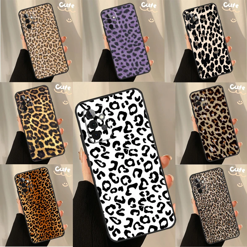 Leopard Print Case For Samsung Galaxy S26 Ultra S24 S23 S22 S21 S25 Ultra S10 S20 Plus S25 FE Cover Coque
