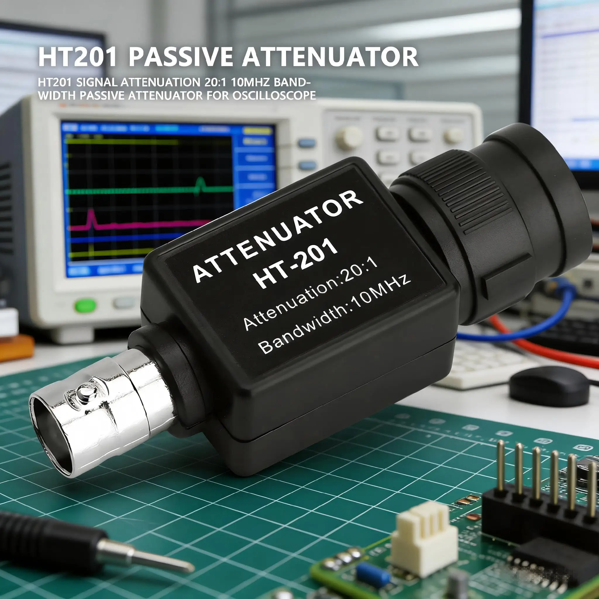 Hantek HT201 Osciloscopio Attenuator 10MHz Signal Attenuation Module Universal 20:1 Ratio Oscilloscope Electronic Test Equipment