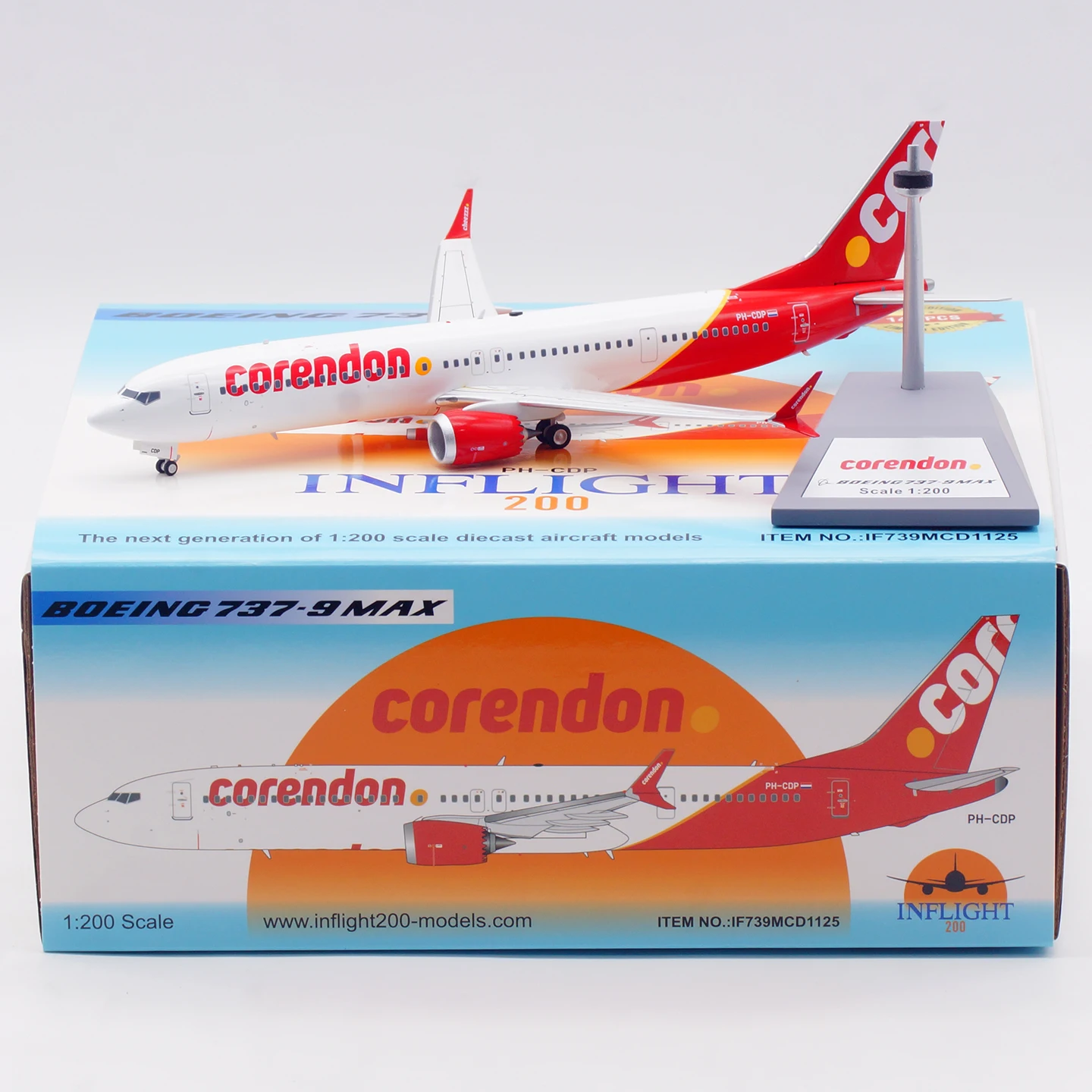 

IF739MCD1125 Alloy Collectible Plane Gift INFLIGHT 1:200 Corendon Dutch Airlines Boeing B737-9 MAX Diecast Aircraft Model PH-CDP