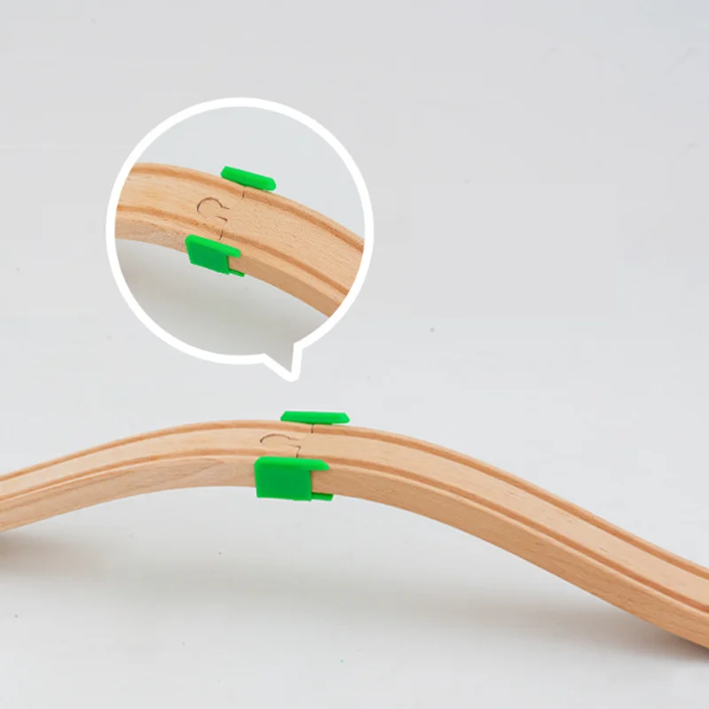 Accessori per binario del treno in legno 28 pezzi Connettore per binario in legno Binario flessibile compatibile con tutte le principali marche Binario del treno in legno