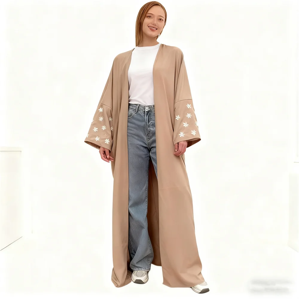 

Modest Abayo Dubai Open Abaya Eid Embroidery Abbayas for Woman Muslim Dresses Kimono Cardigan Turkey Kaftan Kebaya Caftan Robe