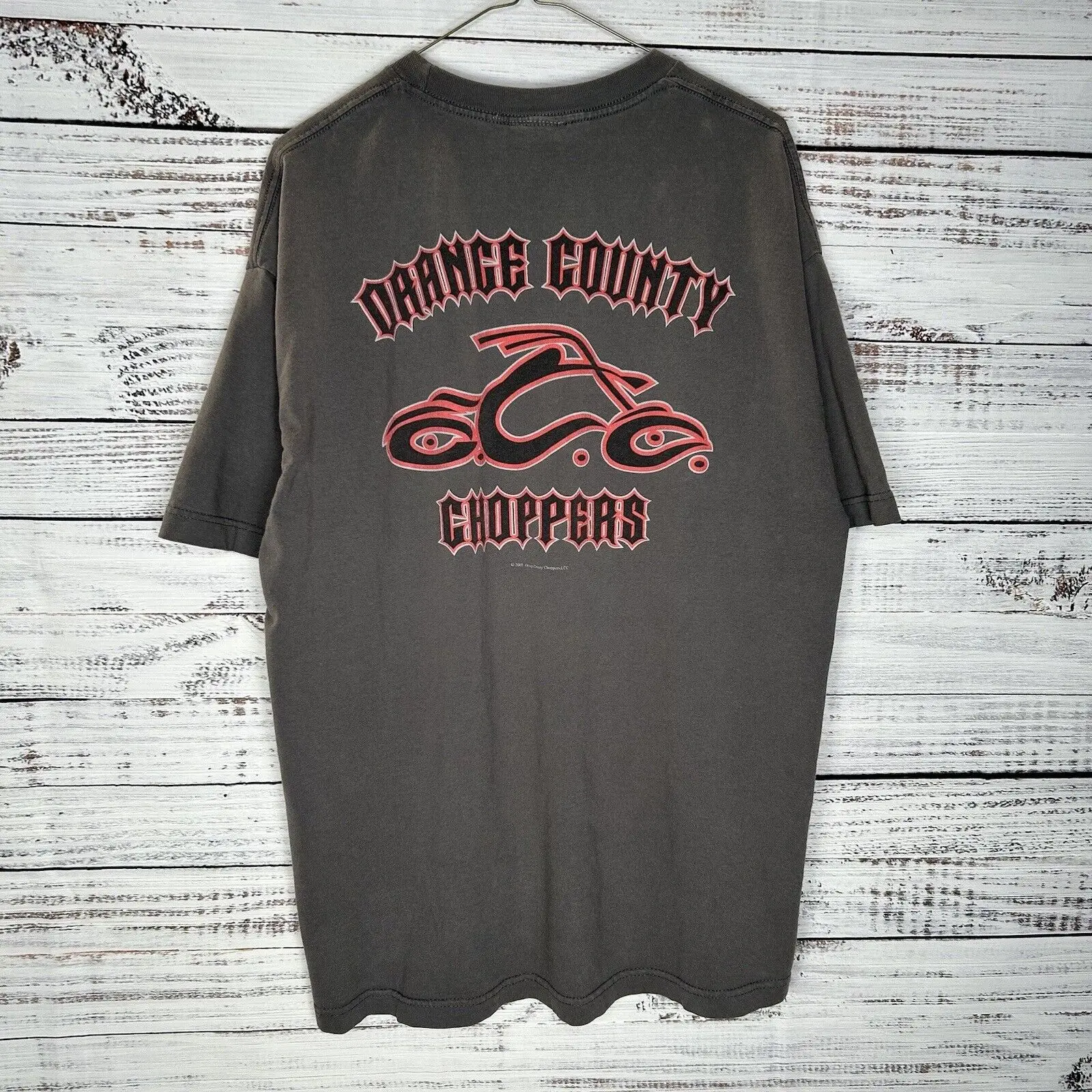 Vintage Y2K Orange County Choppers OCC Biker T-Shirt Faded Graphic T-Shirt Large long or short sleeves