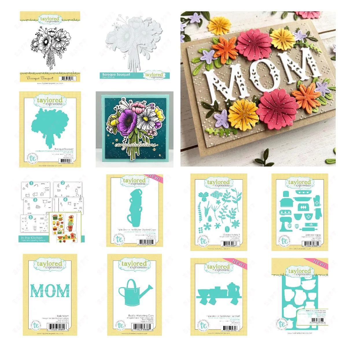 

Mom Dies Stamps Stencil Set New Metal Cutting Dies DIY Scrapbook Paper Cards Handmade Album Sheet Garden Variety 2 Mother's Day