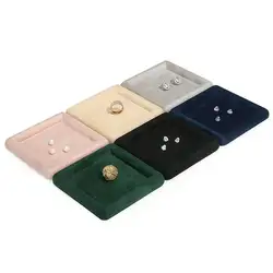 Gemstone Collection Storage Case Mini Velvet Square Sorting Tray Home Decorative Jewerlry Organizer