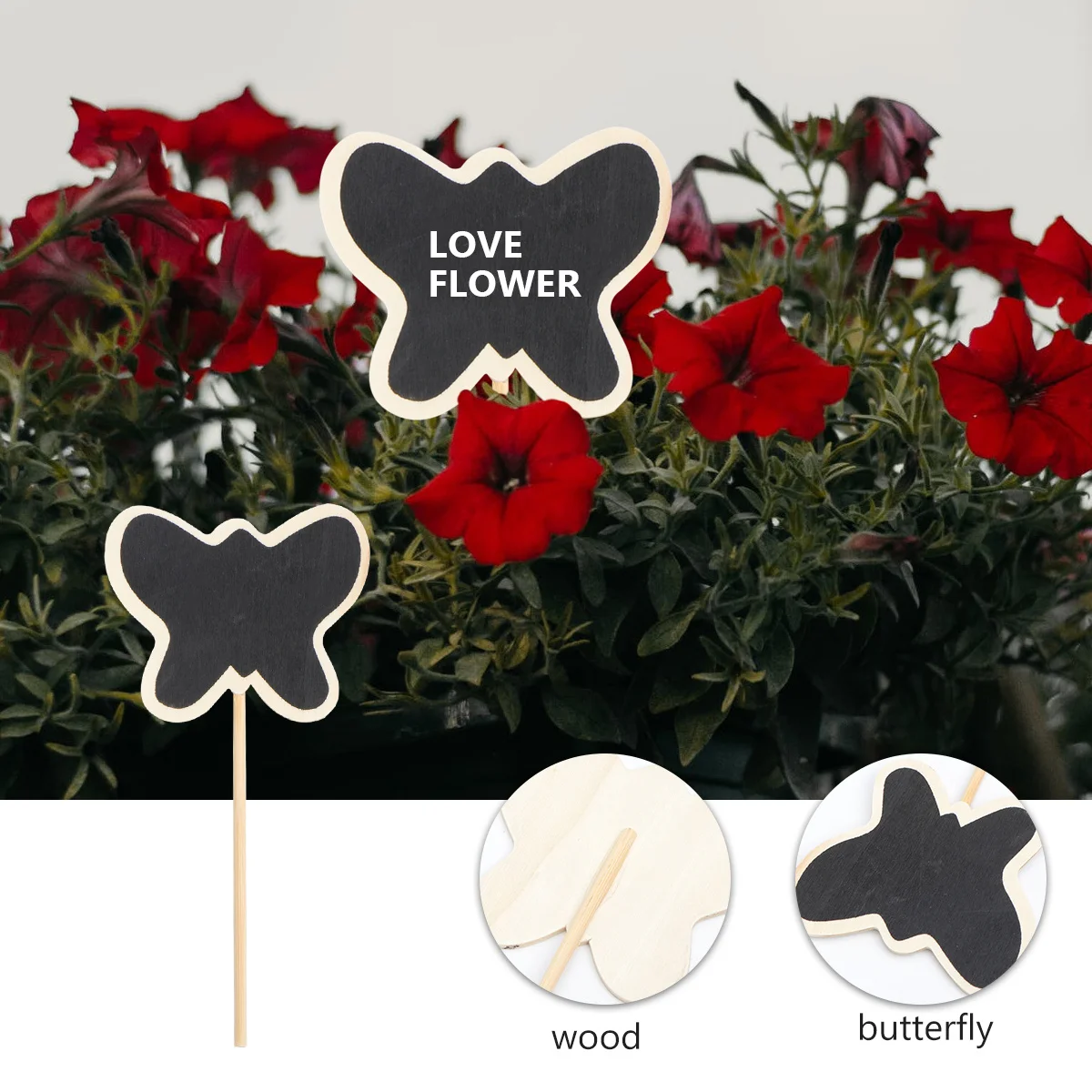 

20Pcs Mini Wooden Chalkboard Signs Garden Flowers Tags Blackboard Labels Wedding Party Decoration Message Board Toppers