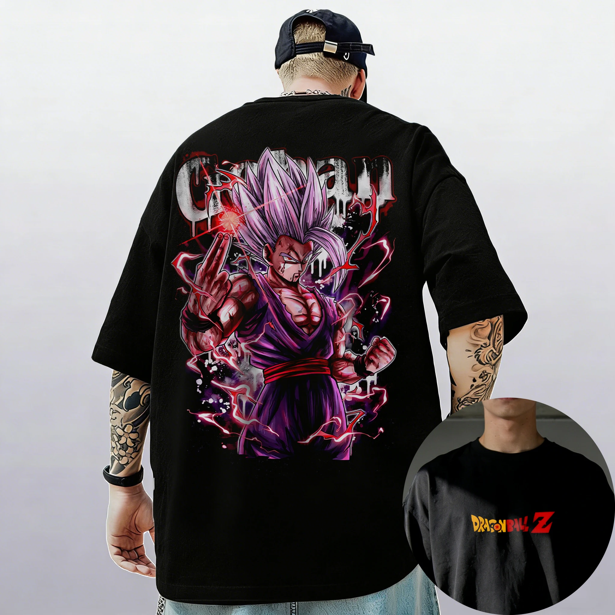 2026 Chinesisches Neujahr Dragon Ball Z Herren und Damen Goku Beijita Bedrucktes T-Shirt Baumwollkleidung Lustiges Kurzarm-Harajuku-T-Shirt
