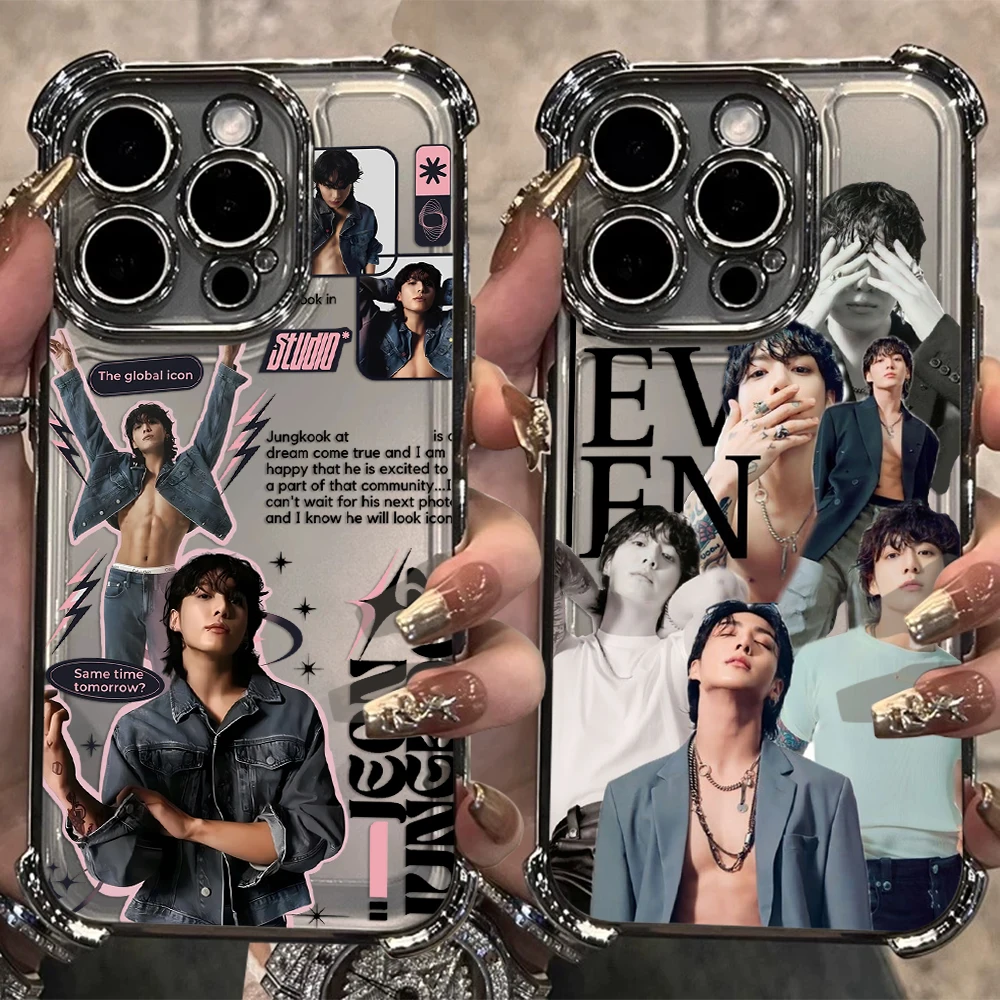 Funda de Teléfono Euphoria J-JungkookS con Recubrimiento para Samsung S26 S25 S24 S23 S22 S21 S20 FE Note20 Edge Plus Ultra 4G 5G, Anti-Caídas con Airbag
