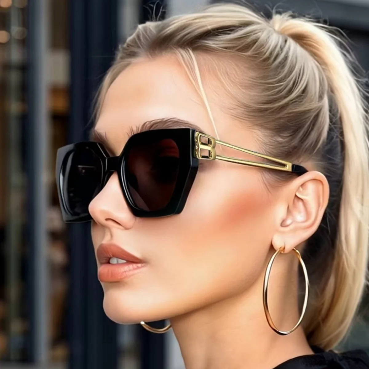 1 Stück modische Damen-Sonnenbrille im europäischen und amerikanischen Retro-Stil, trendige, vielseitige Sommer-Sonnenschutz- und UV-Schutz-Lichtw