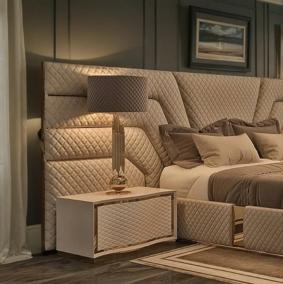 Set di mobili per camera da letto Comodino nordico in legno per la casa di lusso Comodino