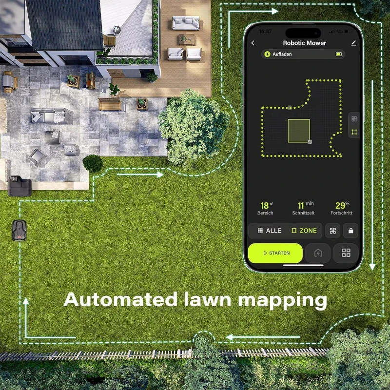 Roboter-Rasenmäher, 24 V, intelligenter Rasenmäher, hochwertiger Rasenmäher mit Gras-Sammeleimer, geeignet für den Garten