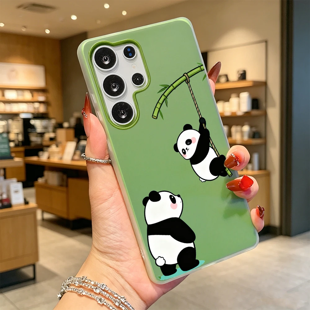 Panda Bamboo Swing Fashion Slim Shockproof Phone Case For Samsung Galaxy S26 S25 Ultra FE Daily Back Cover
