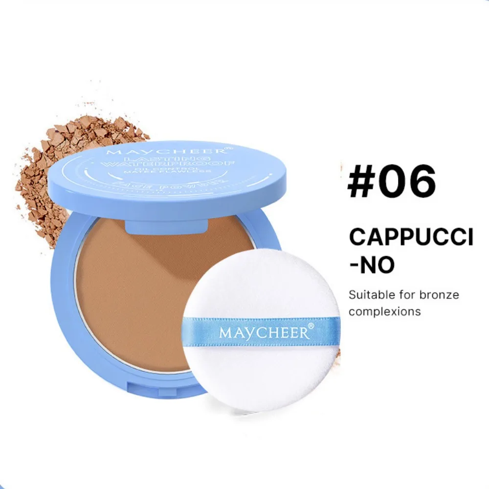 Langlebige Fixierpuder-Creme, wasserfest, aufhellend, ölkontrollierend, gepresster Puder, Ölkontrolle, mattes, aufhellendes Gesichtspuder