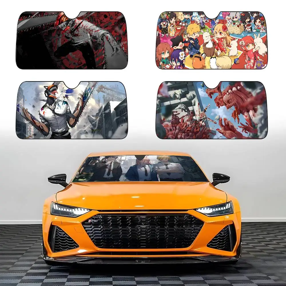 

Chainsaw Man Anime Car SunShade Car Sunshade Covers Cover Universal Windscreen Folding Visor