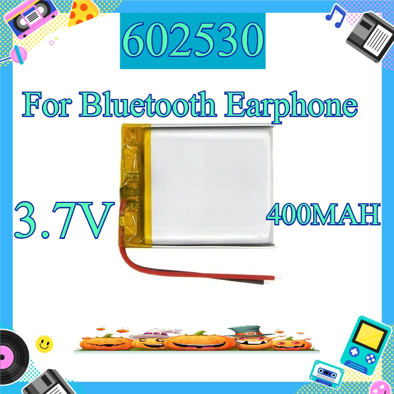602530 Lithium Polymer Battery 3.7V 400mAh Ternary Rechargeable Li‑Po Battery For Bluetooth Earphone Base Wholesale Customized