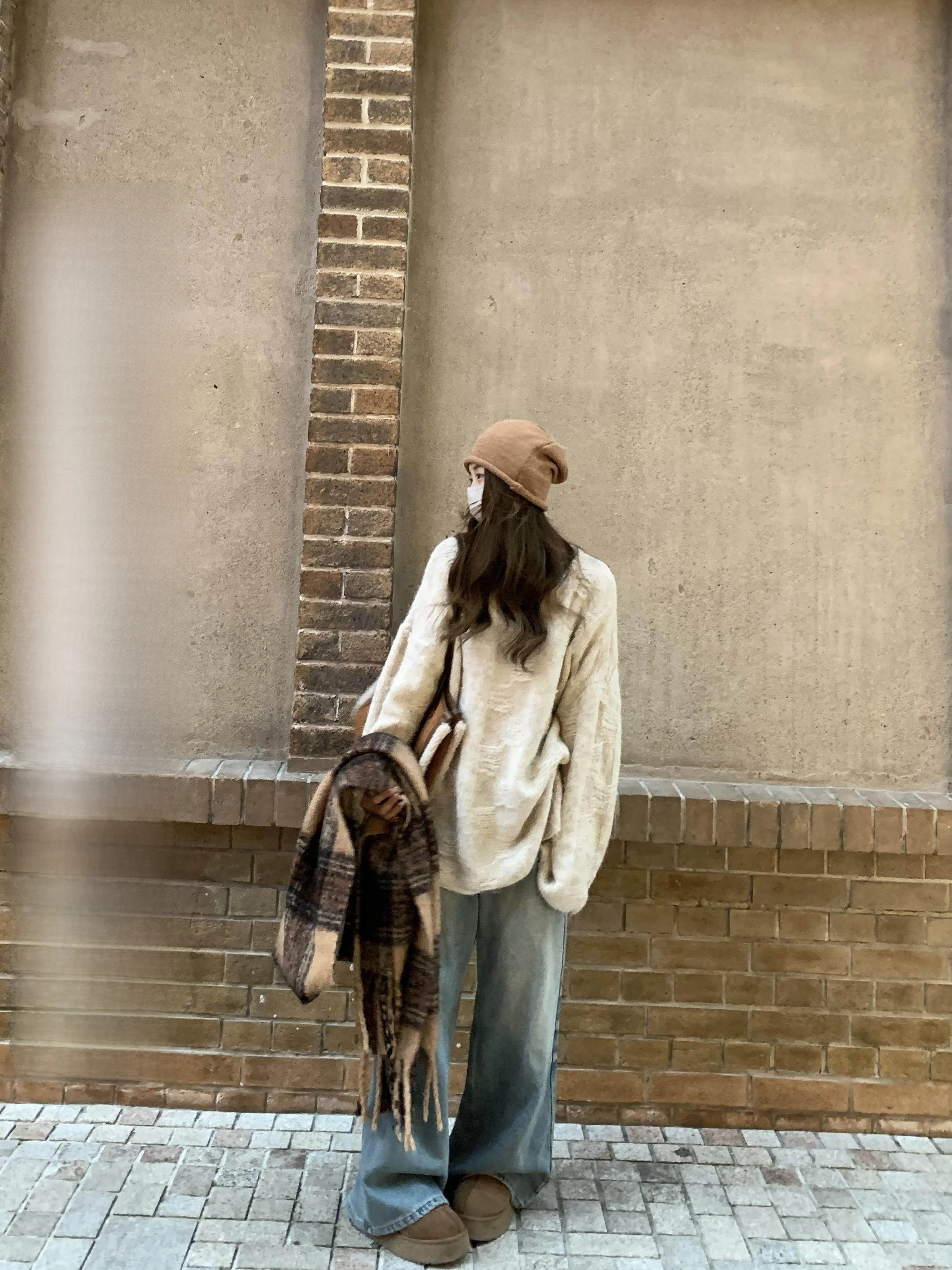 

XXIIUU женский свободный свитер, зимний удобный, приятный для кожи вязаный ленивый слэ, модный универсальный легкий топ