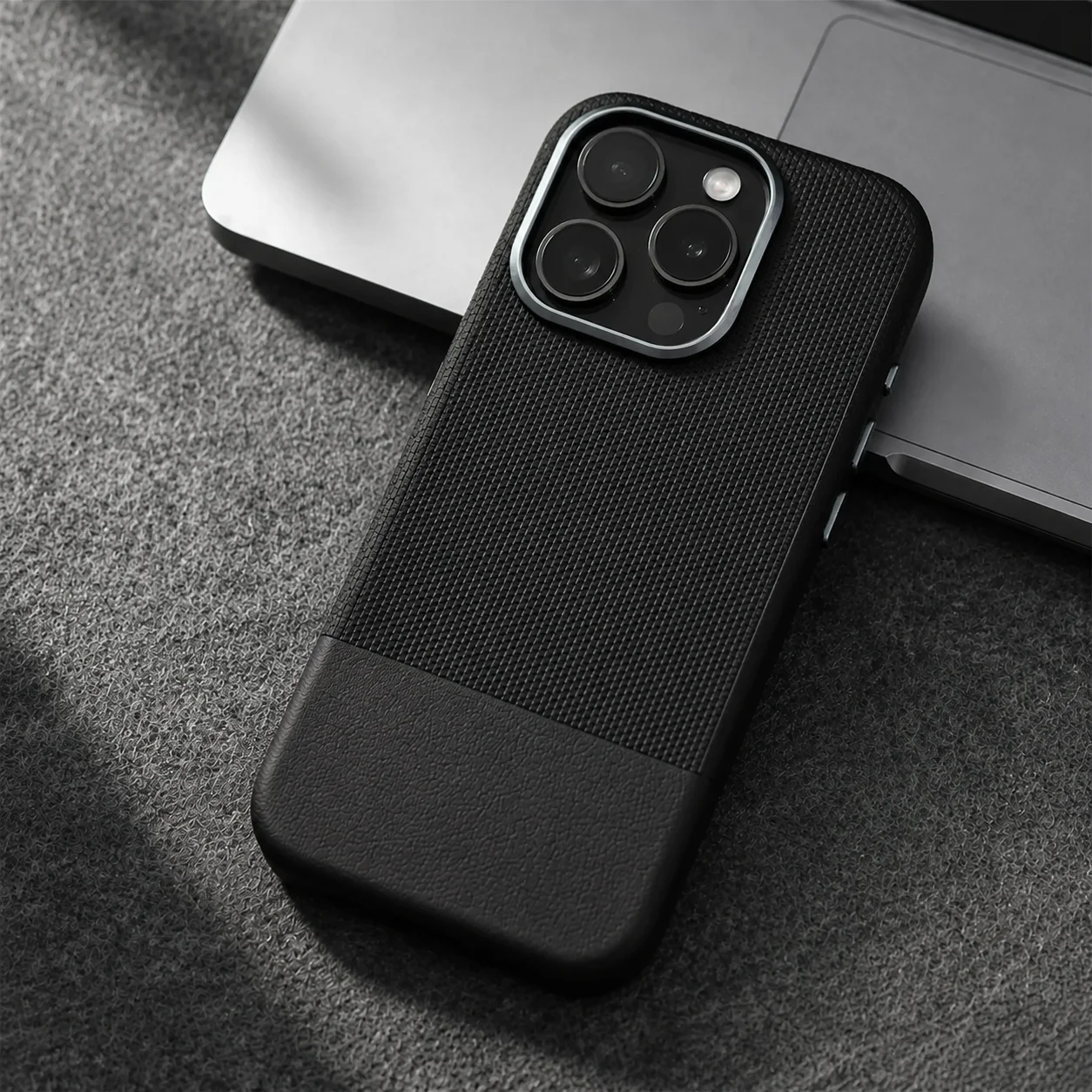 Magnetic Wireless Charging Case for iPhone 17 Air 16 15 14 13 Pro Max, Colorblock Embossed Leather Cover