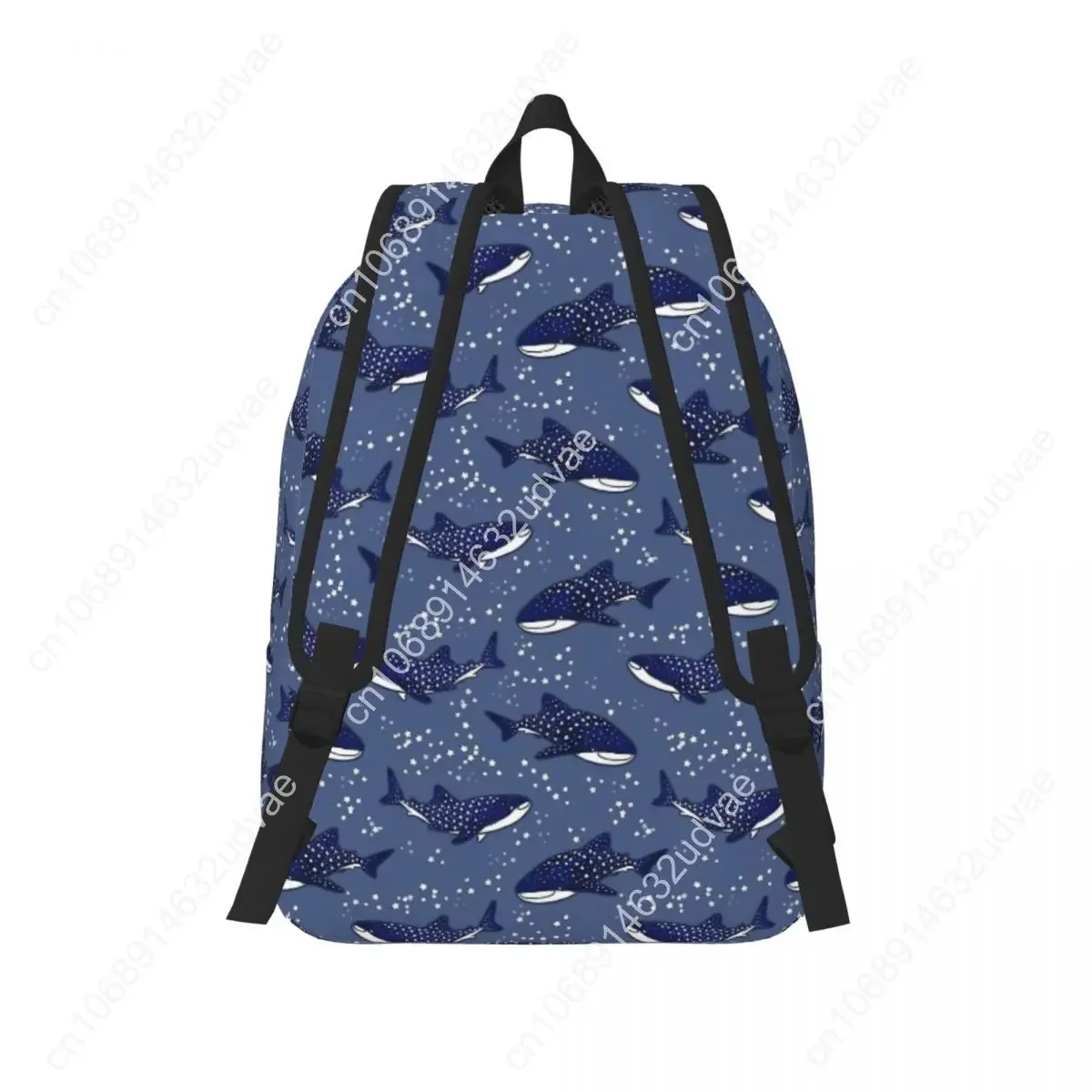 Starry Whale Sharks Fashion Backpack with Pocket High School Work Galactic Sea Giants Daypack for Men Women College Canvas Bags