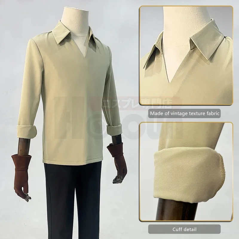 هولون لذيذ الزنزانات ميشي أنيمي Chilchuck تيمز تأثيري حلي شعر مستعار سترة قميص السراويل حزام وشاح الحقيبة هالوين عيد الميلاد