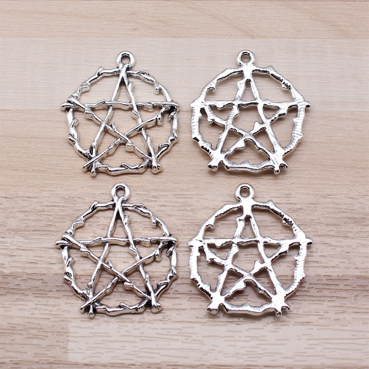 IFOCUS 10pcs/Lot Pentagram Charms For DIY Jewelry Making Zinc Alloy 28x26mm/1.1x1.02inch