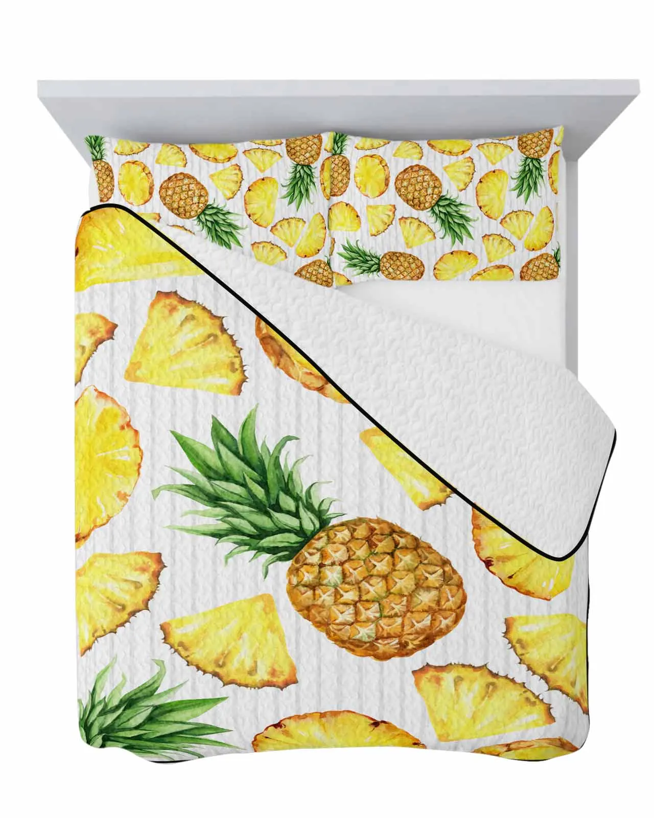 Watercolor Pineapple Texture Cooling Blankets Air Condition Comforter Lightweight Summer Quilt for Bed Soft Thin Quilt