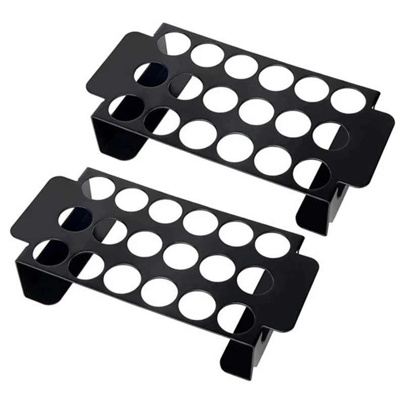 2-Pack 18 Hole Black Chili Grill Stainless Steel BBQ Chili Grill  Jalapeno Popper Rack With Handles