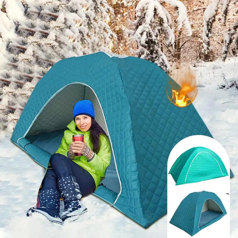 Outdoor Pop Up Tent winter Thickened warm cold protection tent Waterproof Portable Instant Camping Tent 1-2 People Travel Tent