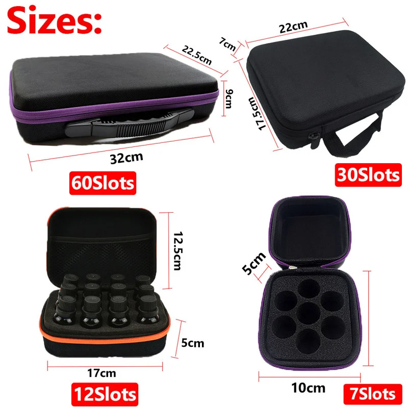 Essential Oil Case Portable 30-60 Bottles 5/10/15ML Perfume Oil Essential Oil Box Travel Carrying Holder Nail Polish Storage Bag