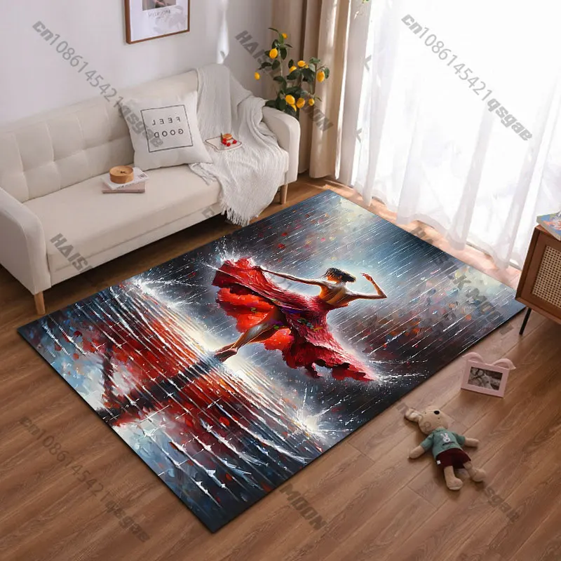 Dancing freely in the rain carpet Yoga living room room decor children's crawling mat doormat area rug games mat