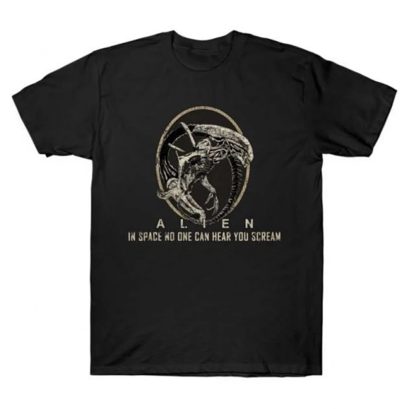

Xenomorph 1979 Alien 80s Horror movie Weyland Sci-Fic Gift T-Shirt 100% cotton Short Sleeve Graphic clothes All size tops S-6XL