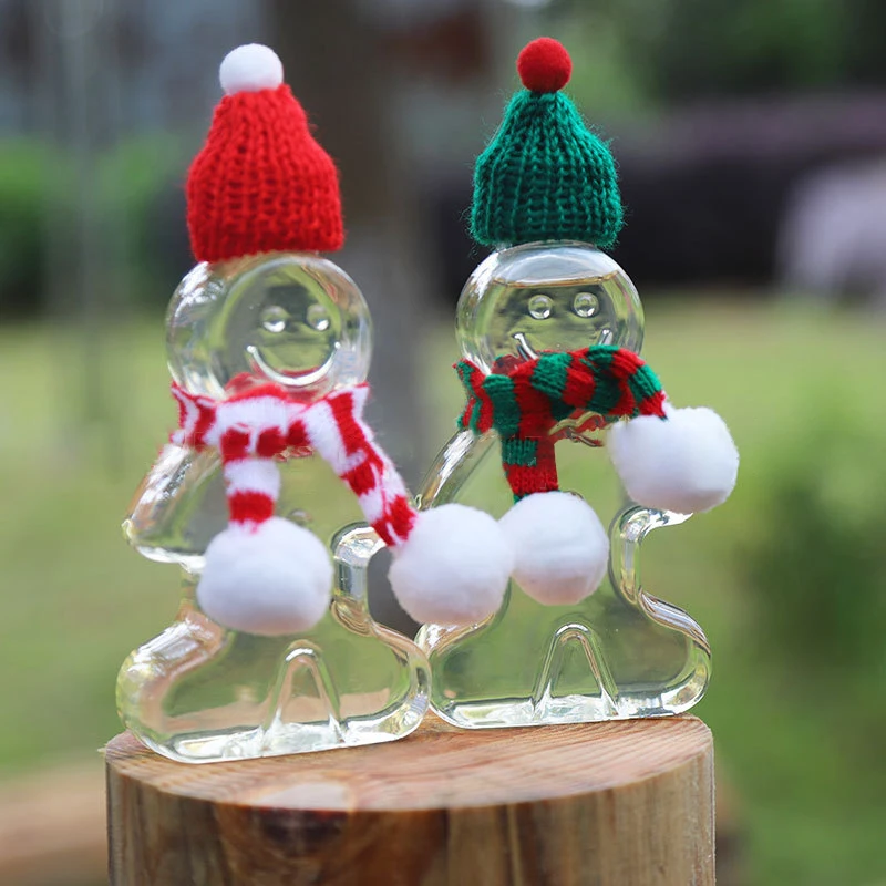 1Pc 200ML Christmas Bottles Xmas Gingerbread Man Bottles Candy Jars Juice Drink Bottle Party Candy Can Gift Wrapping Bottle