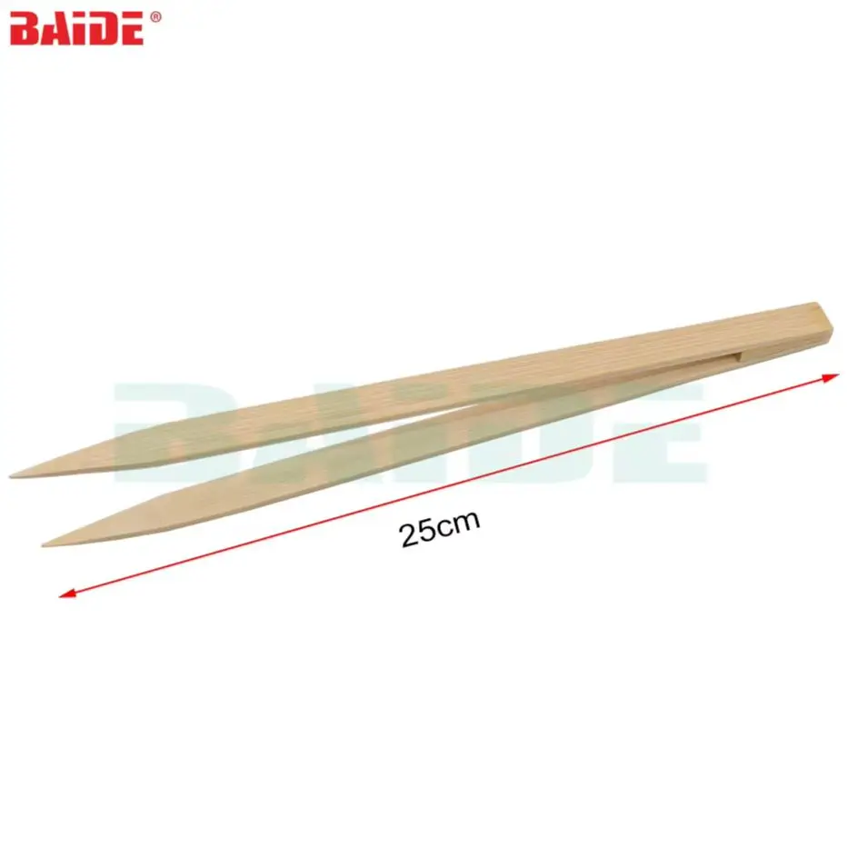 

Anti-static ESD 25cm Bamboo Tweezers Pincette for Electronic Chip Wafer Quartz Tools 50pcs/lot