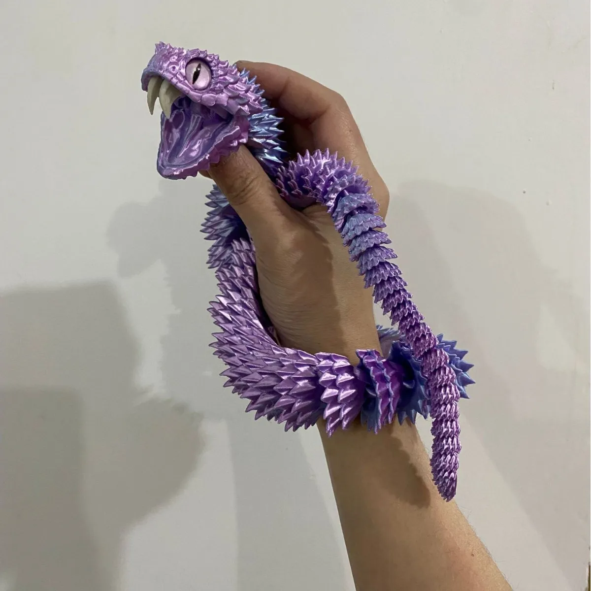 30/45/60cm 3D Printed Snake Articulated Snakes Toy with Openable Mouth and Retractable Teeth Flexible for Home Desk Decoration