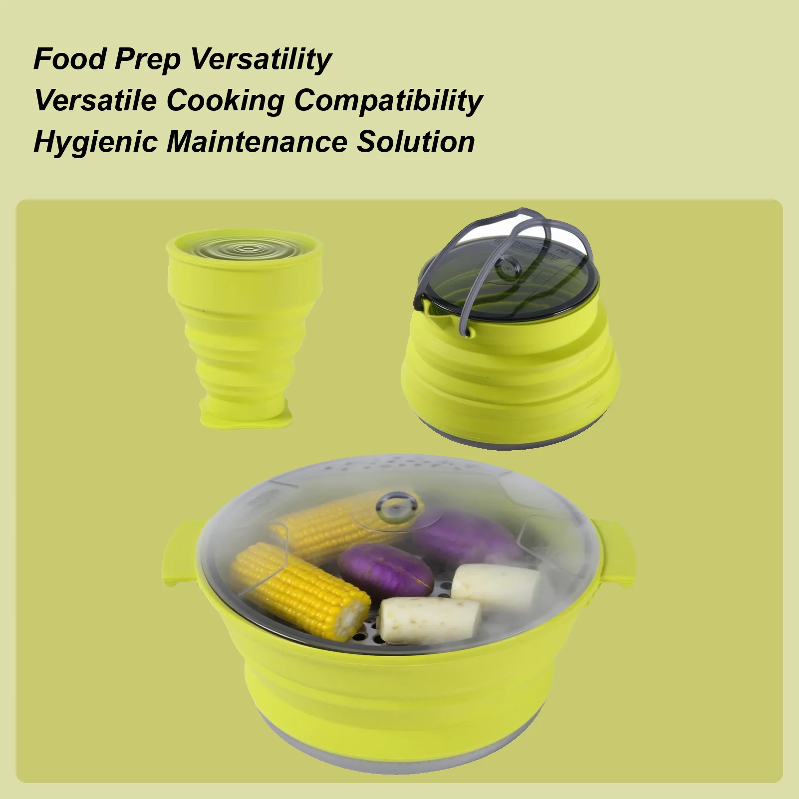 

3 Pieces Camp Cook Set Stainless Steel Pot Kettle Cup for Outdoor Backpacking Hiking Trekking Travel Camping Kitchenware