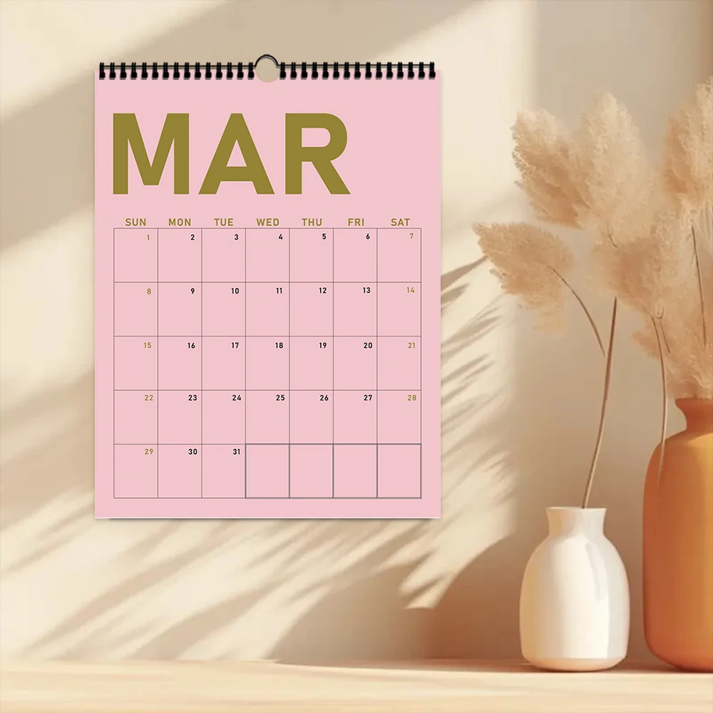 1 шт. настенный календарь на 2026 год, абстрактный геометрический дизайн, цвет Morandi, планировщик 12 месяцев, идеальный подарок на день рождения, Рождество и Новый год