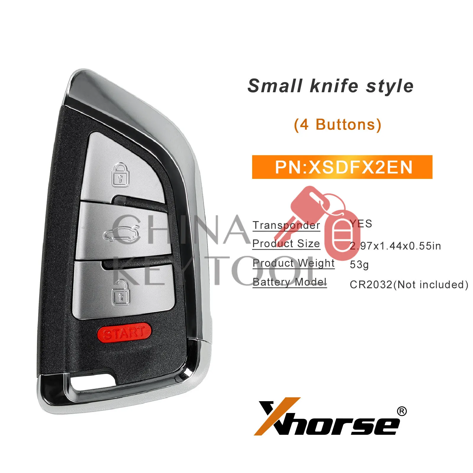 5PCS/LOT Xhorse XSDFX1EN XSDFX2 Small Knife Style Smart Key 3 Buttons Universal Remote 46 47 48 49 4A MQB48 MQB49 Reprogrammable