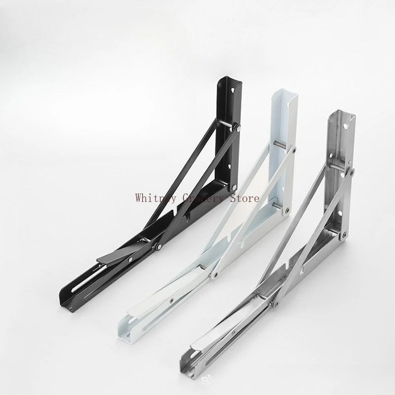 

24 inch Folding Shelf Brackets Heavy Duty for Table Work Bench Collapsible Triangle Brackets Adjustable Wall Mounted DIY Bracket