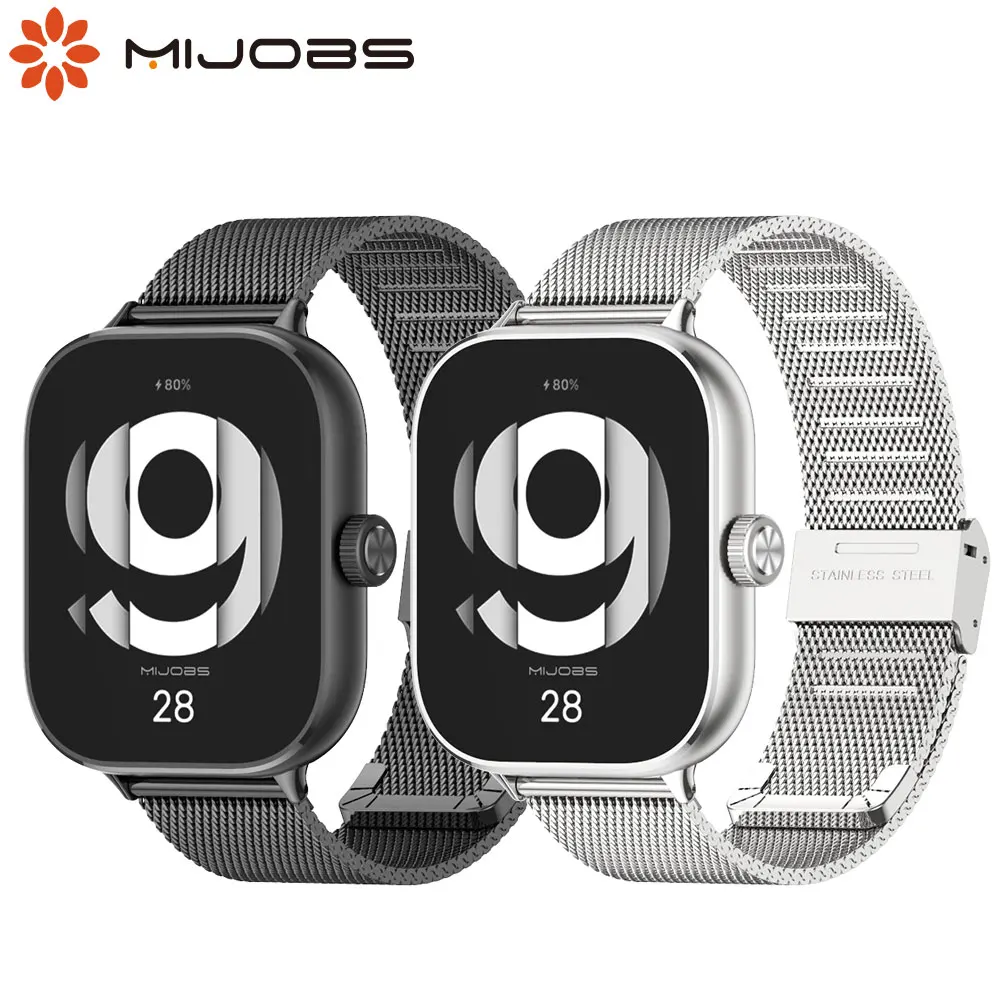 Redmi Watch 6 5 4 Strap Smart Bracelet for Xiaomi Mi Band 9 Pro / 8 Pro Replacement Metal Stainless Steel Watch Band