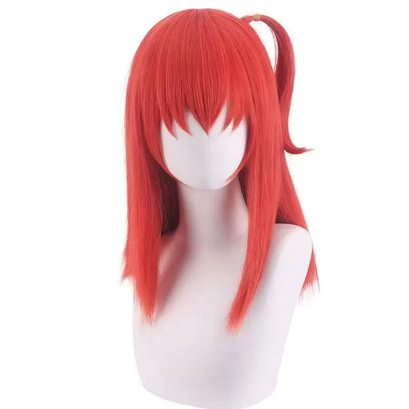 ¡Bocchi la Roca! Peluca de cosplay Ikuyo Kita, pelo rojo con cola de caballo lateral, peluca completa de anime de fácil cuidado