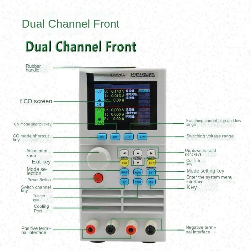 DC Load Meter LED Drive Battery Capacity Detector Single and Dual Channel Electronic Load Et54fiberglass