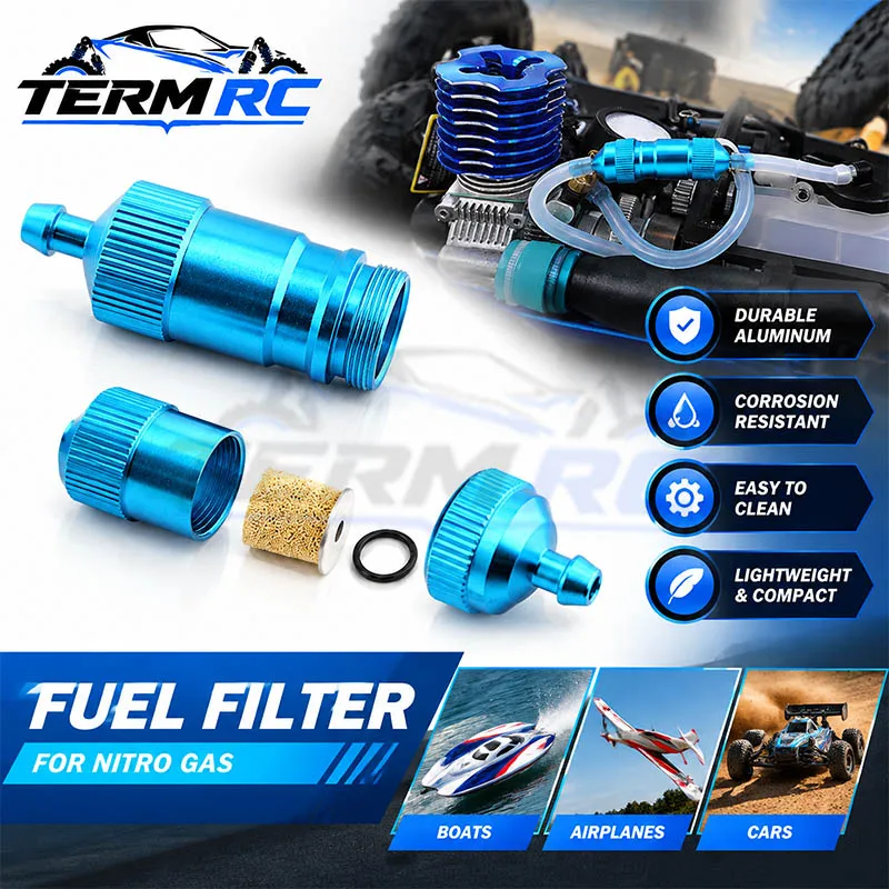 1Pc Aluminum RC Fuel Filter Take Apart Type 50mm for Nitro Gas Boat Car Airplane