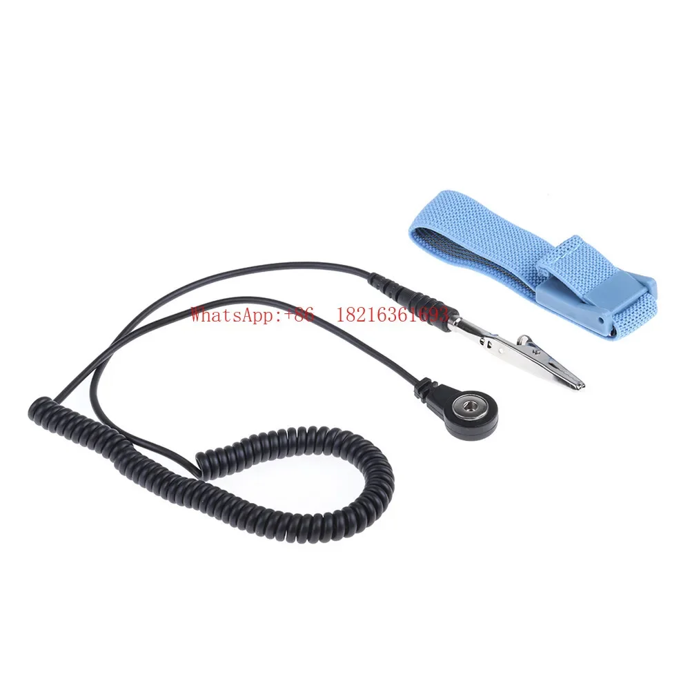 Limited Offer ECWS61M-1 Anti-Static Wristband, Adjustable, 6ft Cable, Blue, 4mm Banana Plug