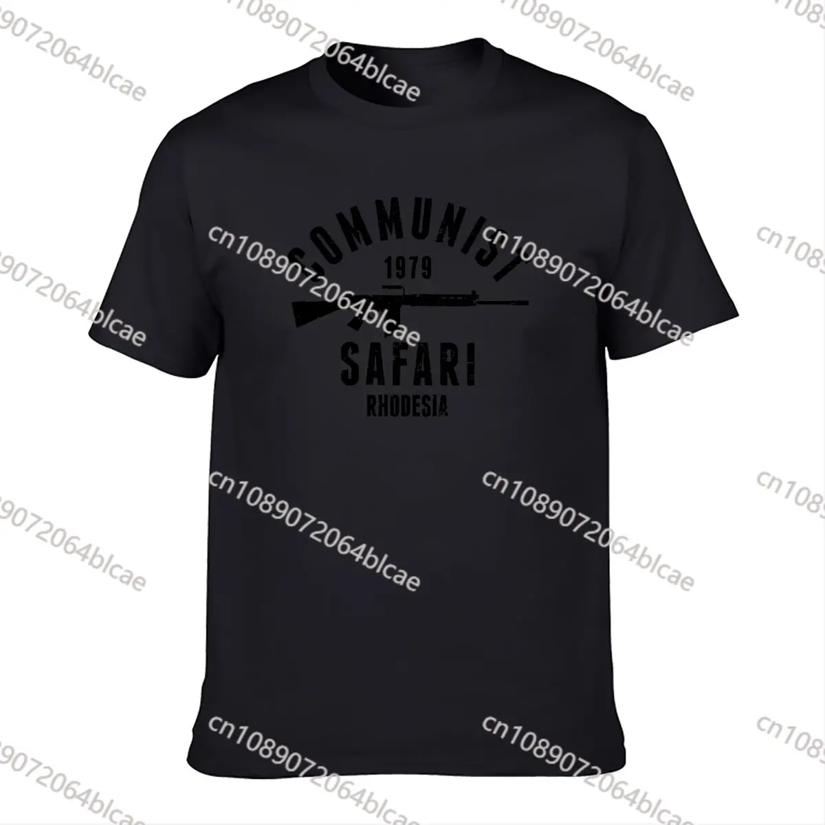 menMen Style Skate Clothing Rhodesia 1979 Safari Black Ink T-Shirt Harajuku Design T Shirt men clothing harajuku