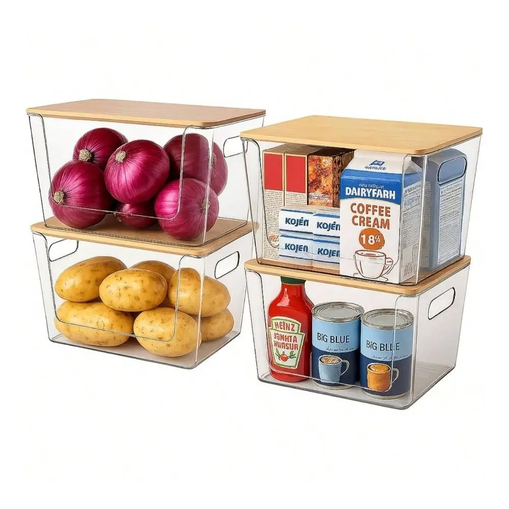 

Set Pantry Organizers And Storage Kitchen Organizer With Lid Fruit, Onion, Potato, Vegetable Stackable Bins Kitchen Cabinet, Re
