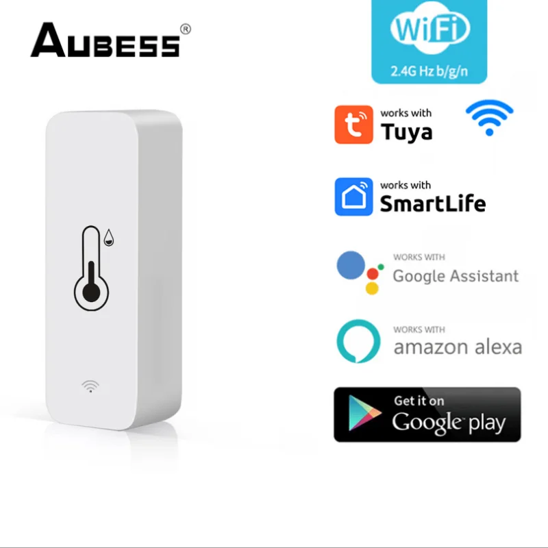 Датчик температуры и влажности AUBESS с Wi-Fi