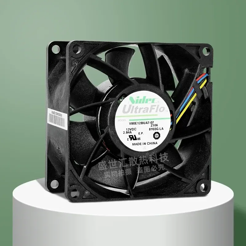 Nidec Violent 8038 12V 2.84A 8CM Chassis Power Server PWM Fan for V80E12BUA7-07