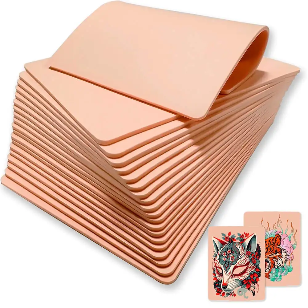 3mm Thick Tattoo Practice Skin Silicone Synthetic Tattoo Skin Double Sides Fake Training Skin Tattoo Accessories 2/3/8/10/12PCS